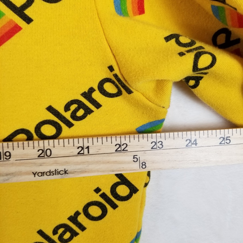 Polaroid Mens All Over Print Logo Hoodie Yellow Rainbow Graphic Sweatshirt Large - Picture 5 of 7